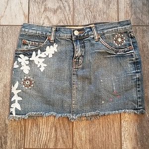 Rare 7 For All Mankind Denim Mini Skirt